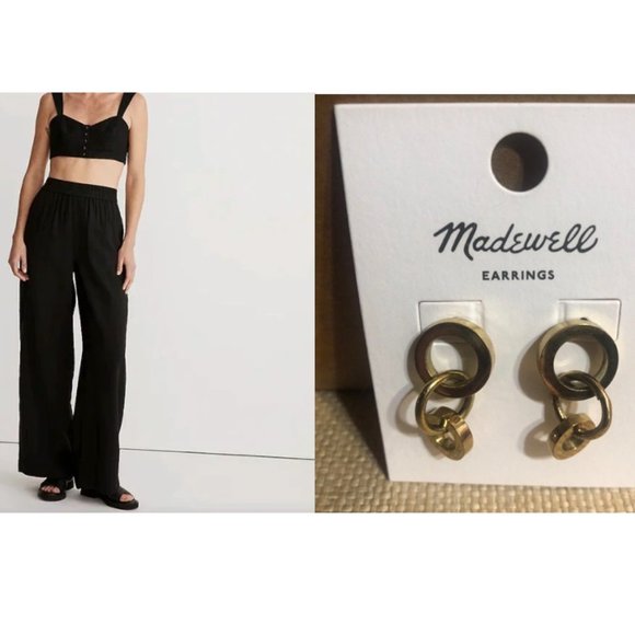 Madewell Pants - Adding Bonus Earrings!    NWT: Madewell The Petite Carley Wide-Leg Pant